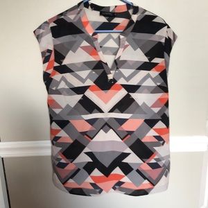 Cap Sleeve Vneck Blouse